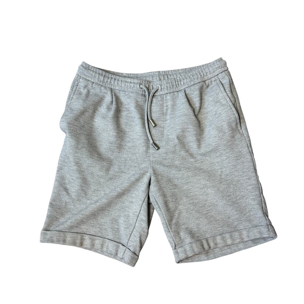 ZARA Men’s Gray Cotton Drawstring Shorts 7” Inseam Medium